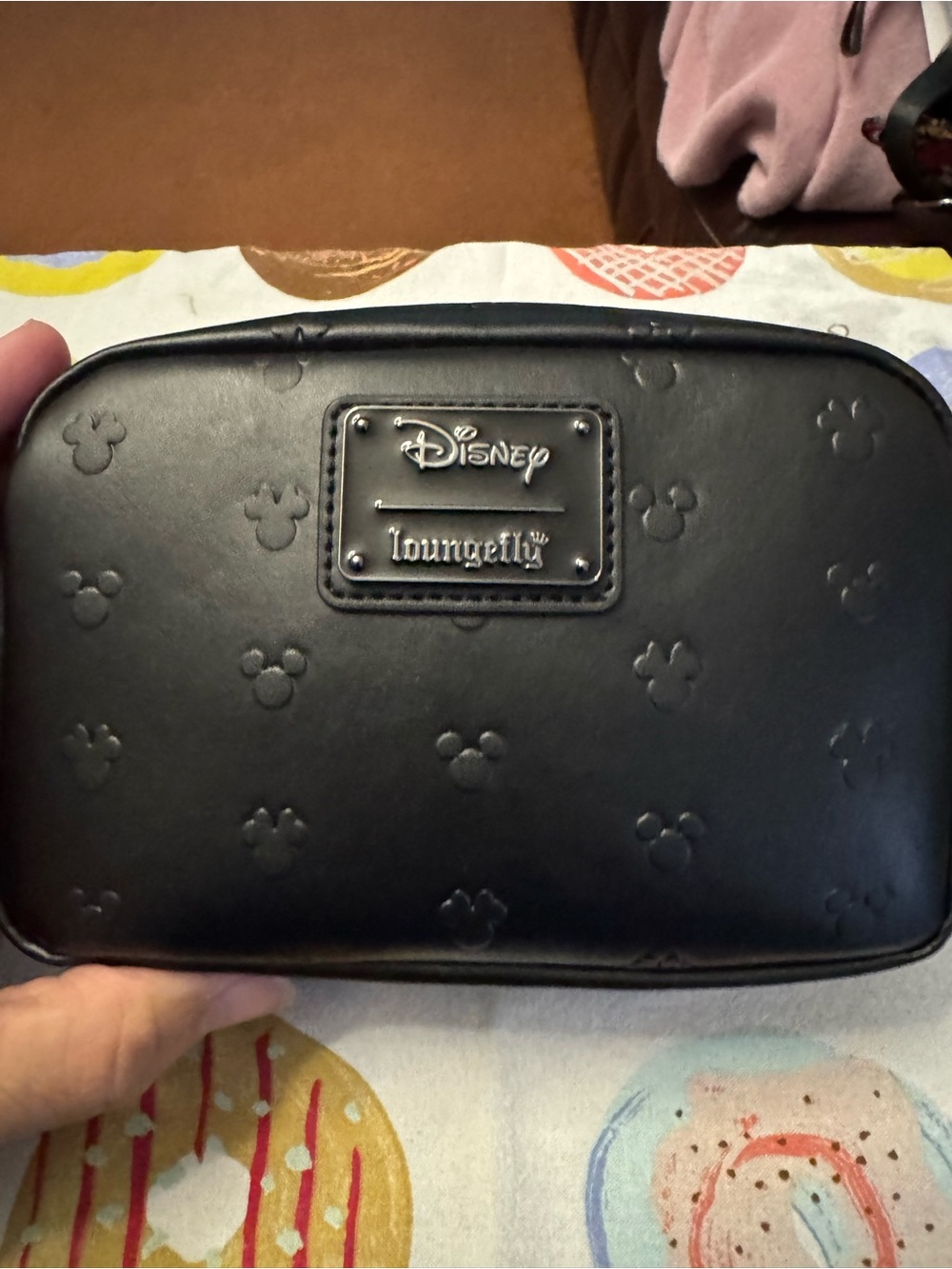 Disney Black Loungefly Embossed Mickey Cosmetic Pouch